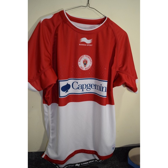 Burrda Biarritz OIympique France Team 2014 HOME SHIRT Rugby JERSEY MENS 3XL Red